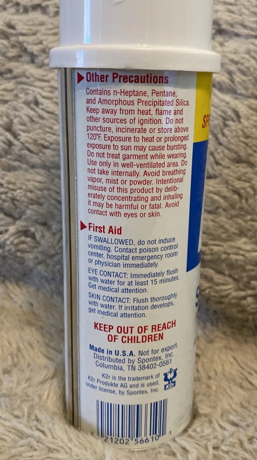 K2R Spot Lifter Carpet Cleaner Spot Remover Spray Vintage 5 Ounces