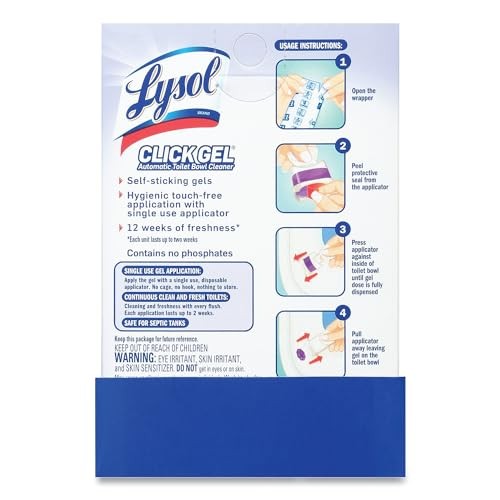Lysol Click Gel Toilet Bowl Cleaner | Lavender Scent | 6 Count