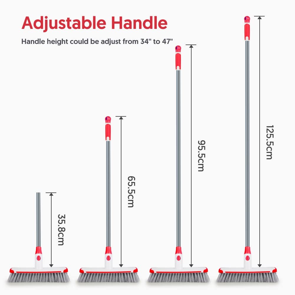 Floor Scrubber with Long Handle, 2 in 1 Scrubbing Brush Stiff Bristle Shower …