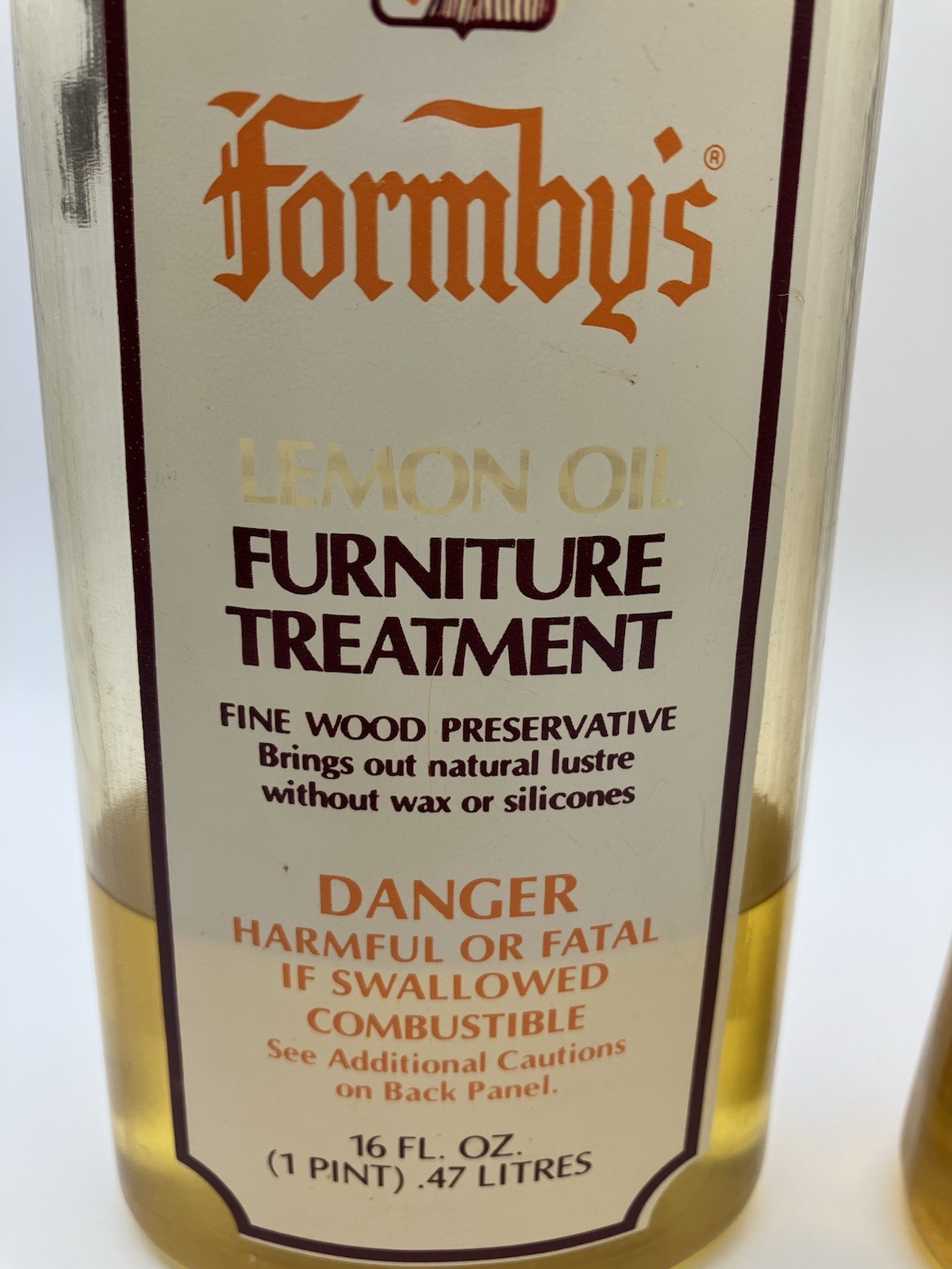 Formby’s Lemon Oil Furniture Treatment Wood 16oz 2 Partial Bottles Discontinued
