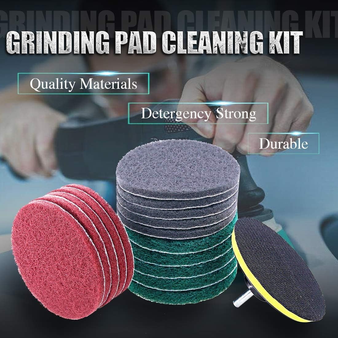 16Pcs 5-Inch Drill-Powered Scrubbing Pads Kit – Abrasive Cleaning Solution