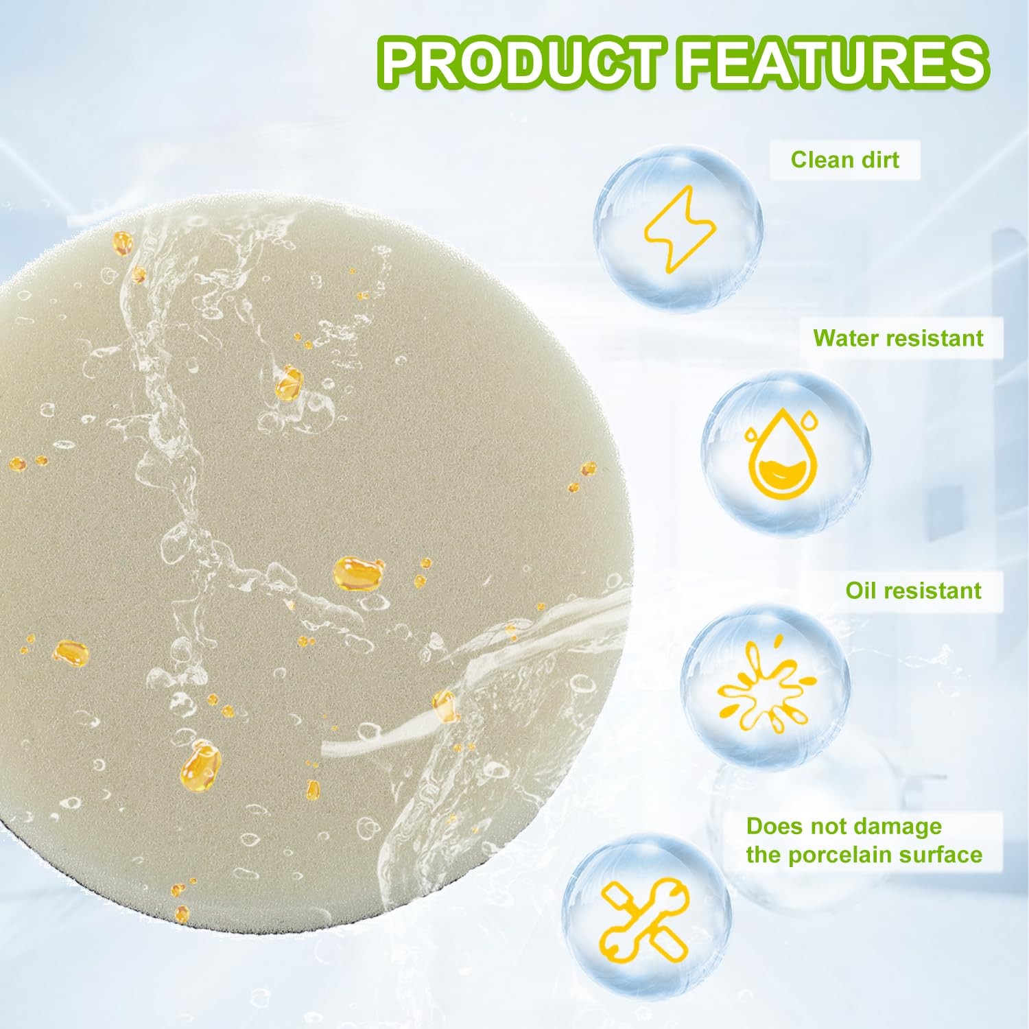16pcs Foam Pads Power Scrubber Pads Set Electric Scrubber Replacement Scouring P