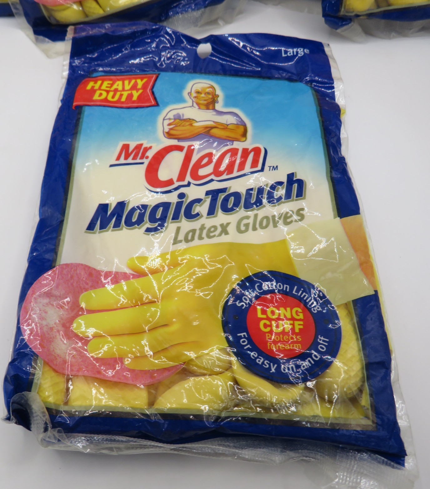 Vintage NEW Mr. Clean Magic Touch Latex Gloves Adult Large Lot Of 5 Cotton Lined