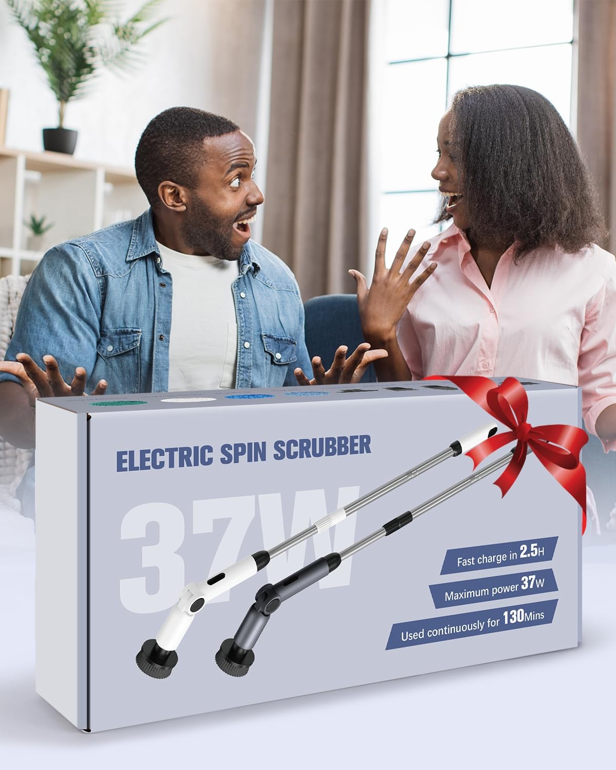 Electric Spin Scrubber ipx7 Waterproof 50kg Torque Shower Scrubber With 9 B
