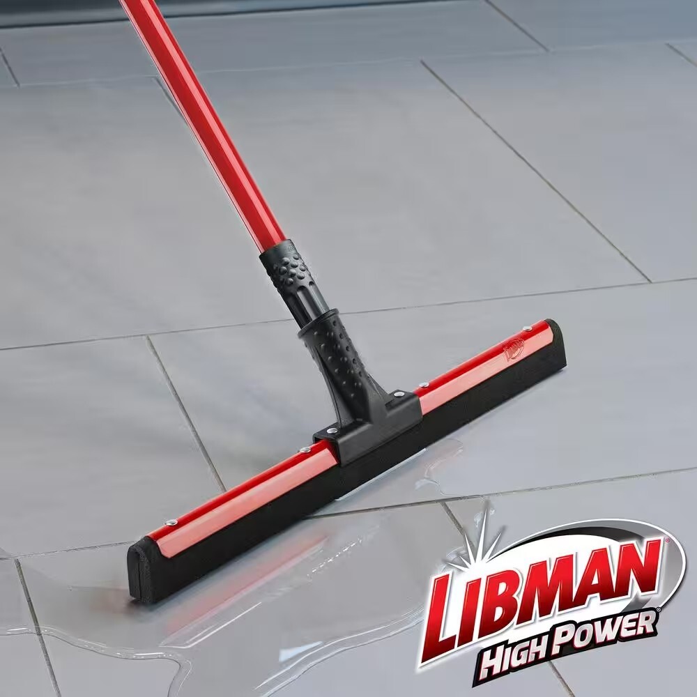 18 in. Flex Foam Blade Floor Squeegee with Steel Handle Versatile Cleaning Tool