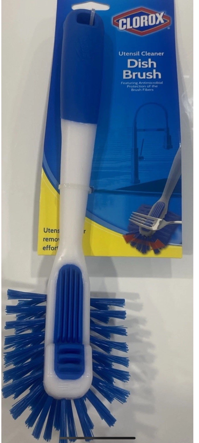 Clorox Utensil Dish Brush Curved Kitchen Brush – Dishwashing Cleaner Scrubber…