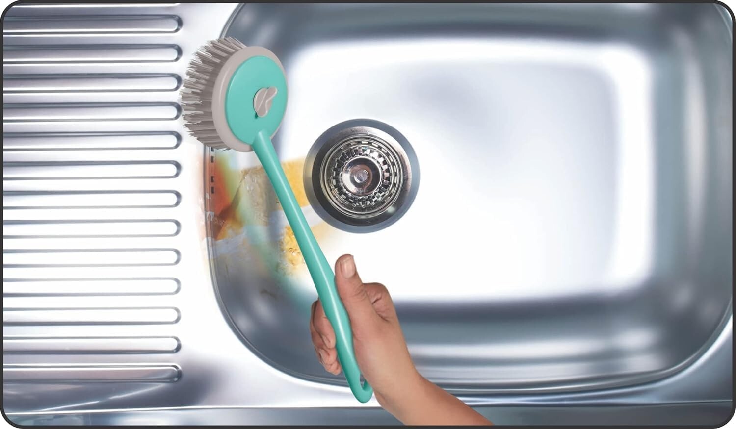 Kitchen Sink Brush, Aqua Green, Single Pack