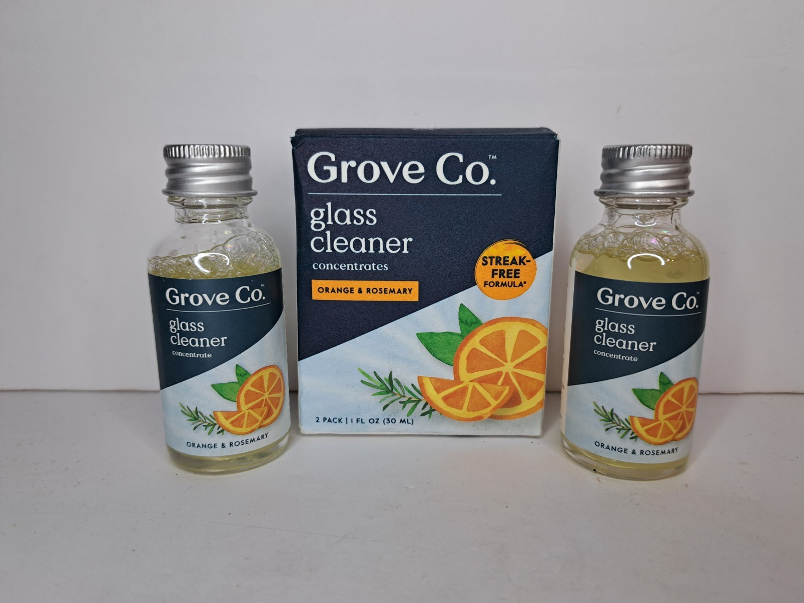 Grove Co Glass Cleaner Concentrates – Orange & Rosemary – 2pk