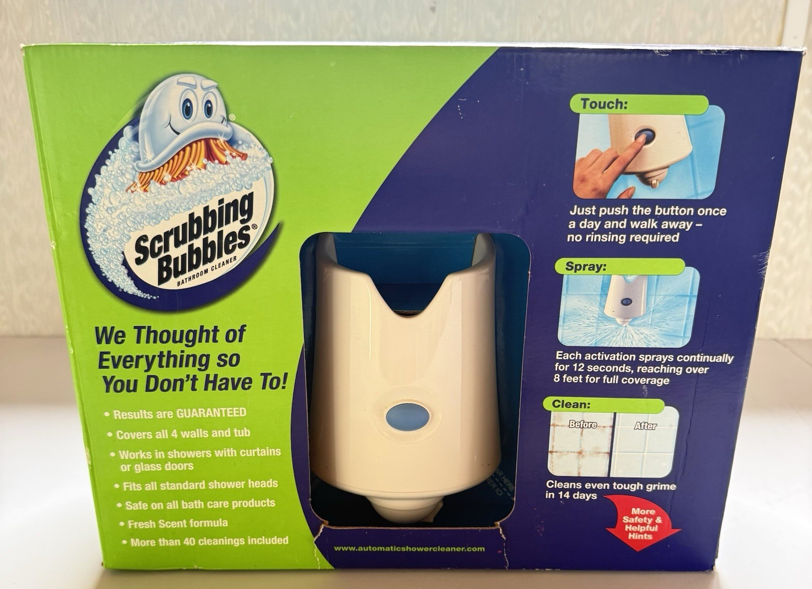 Scrubbing Bubbles AUTOMATIC BATHROOM SHOWER CLEANER Kit w/ 2 Cleaning Solutions