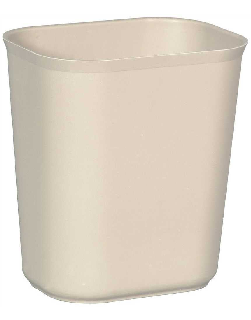 Trash Can 8.25X11.13X12.25 IN 3.5 GAL 14 QT Beige Rectangle Resin Fire Resistant