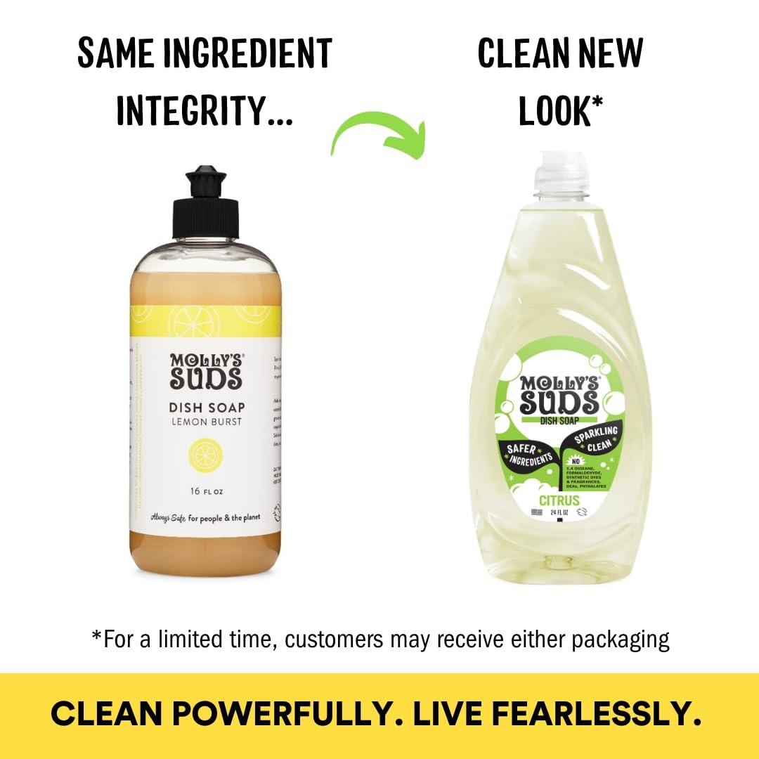 Molly’s Suds Liquid Dish Soap | Clean, Simple Ingredients | Extra Scrubbing P…