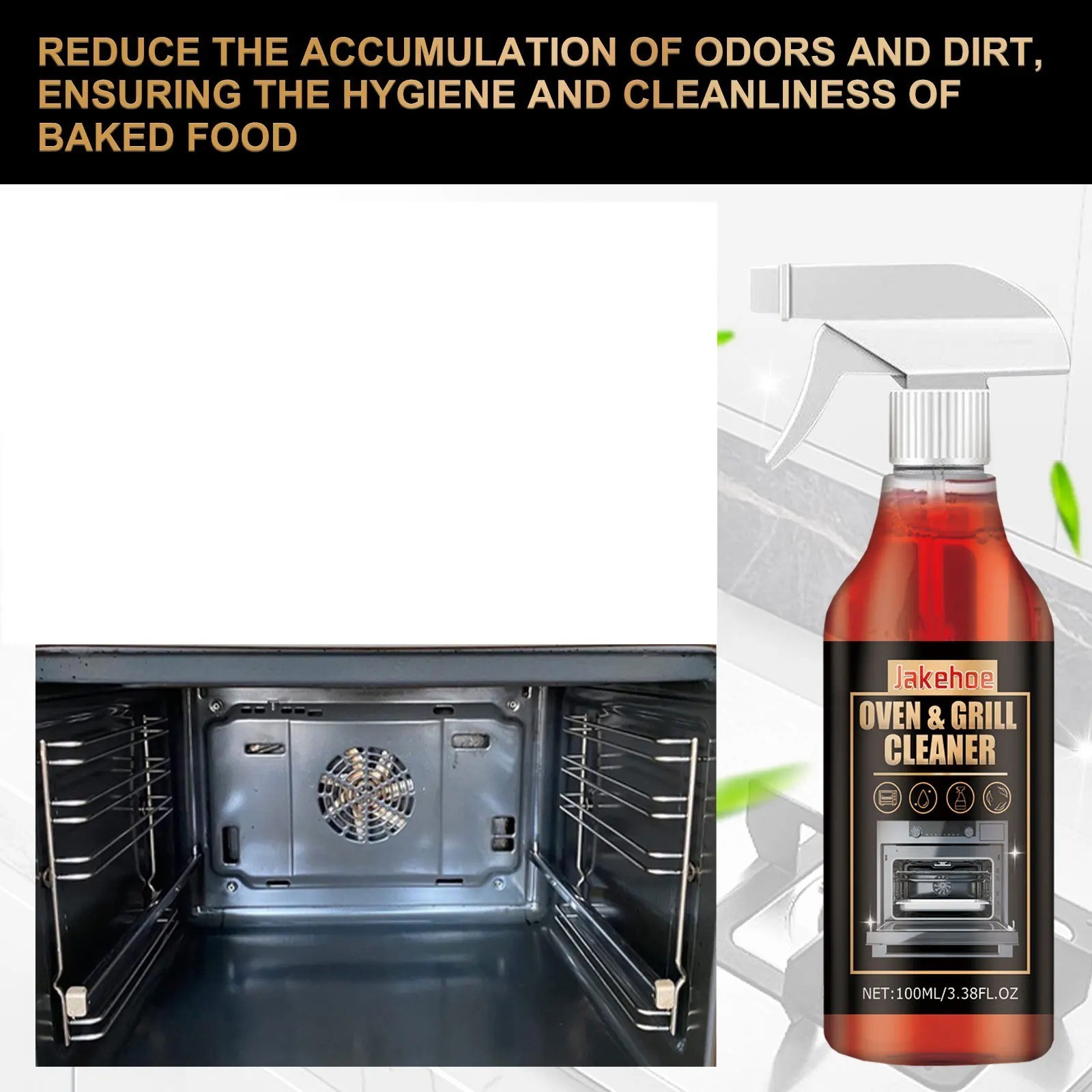 Stove & Oven Foam Cleaner Spray – Removes Grease, Dirt, Odor & Grill Residue