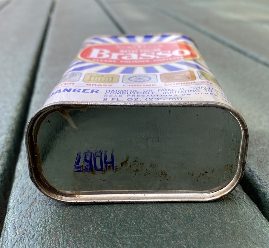 Vintage BRASSO Metal Polish 8 Fl. Oz Original Formula Tin 1/3 Full Movie TV Prop
