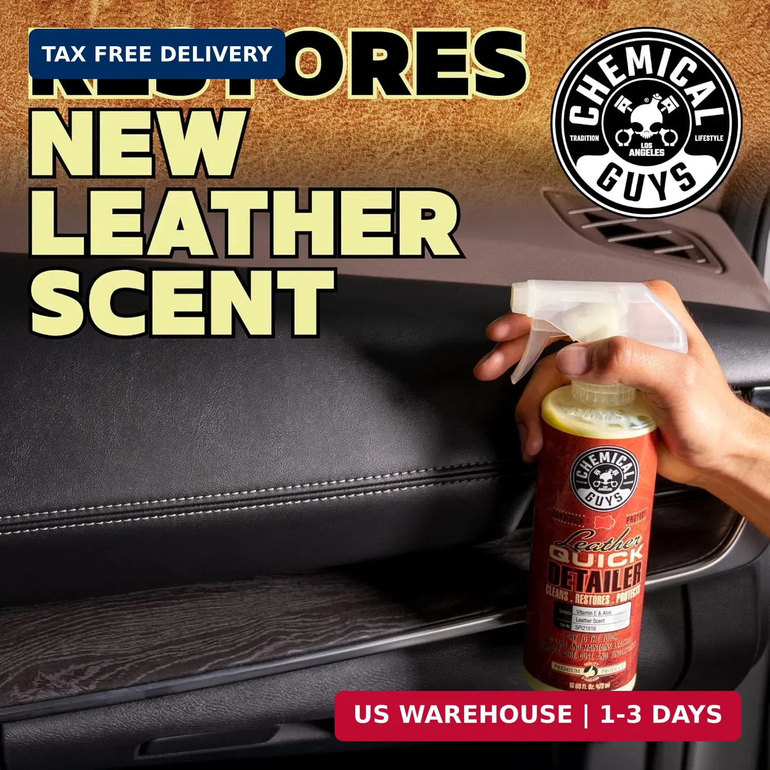 Chemical Guys Leather Quick Detailer – Interior Cleaner and Conditioner for Natu