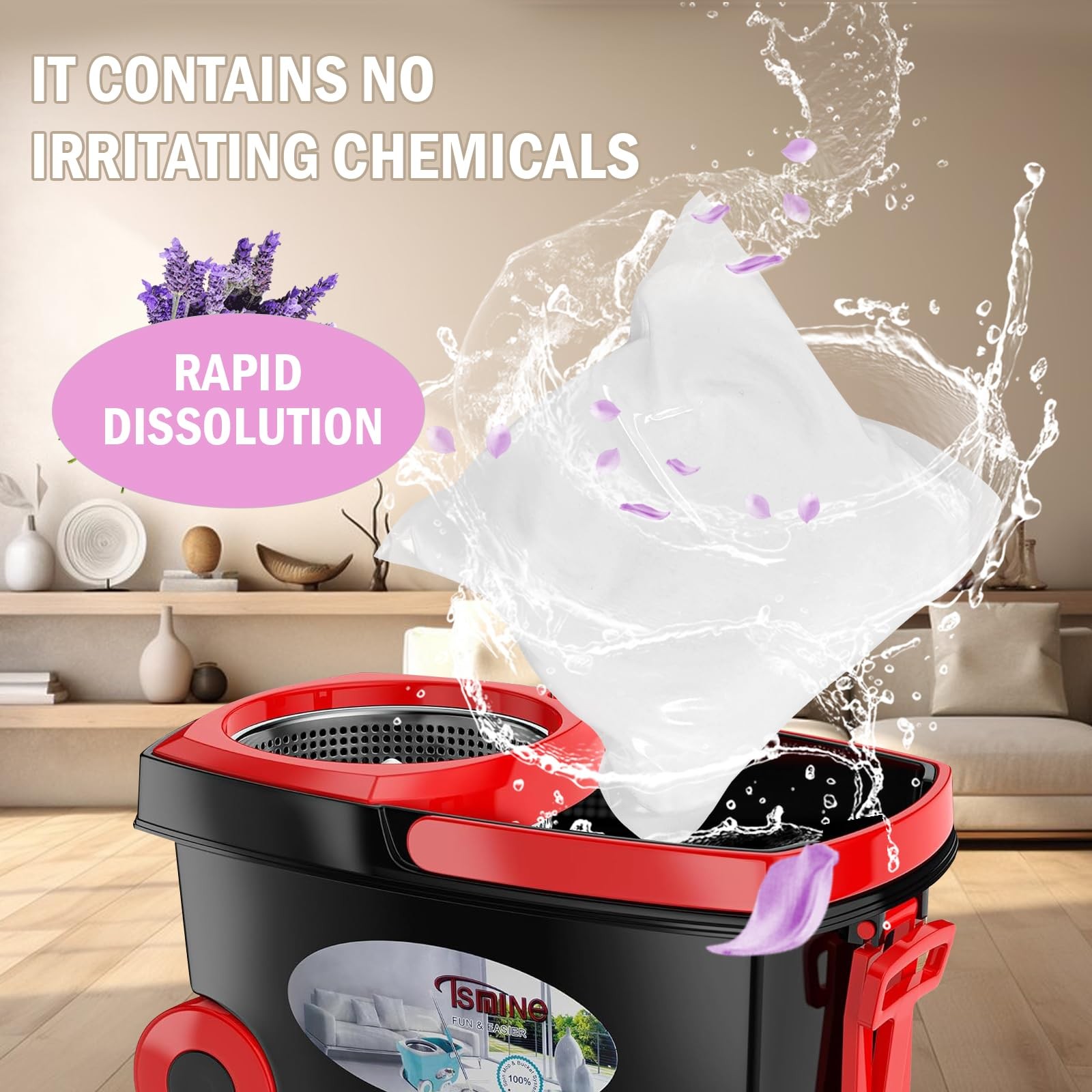 QPBAE-M Hard Floor Cleaner, Lavender Fresh Scent, 20 count (1 Packet) | Made …