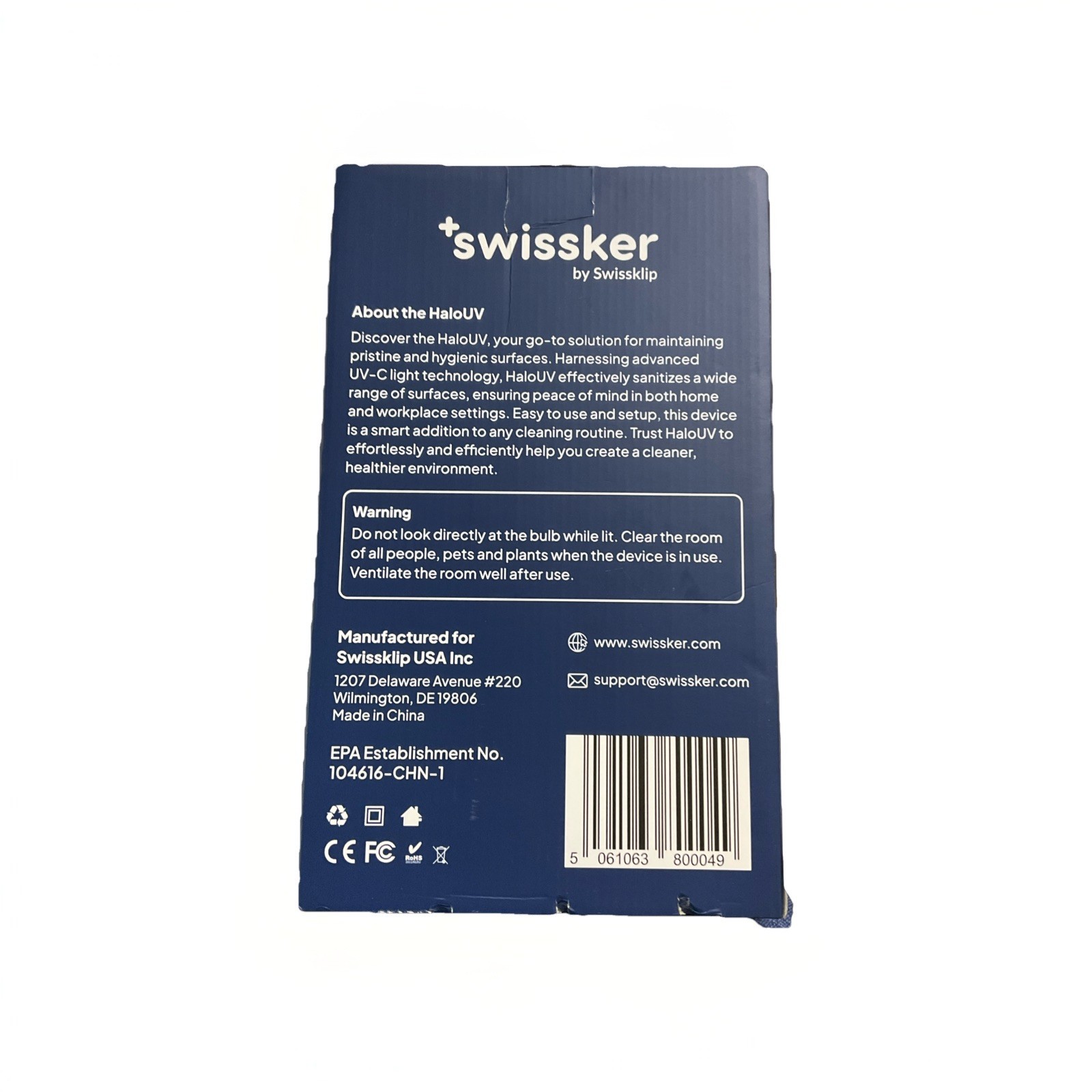 HaloUV Swissker by Swissklip UV-C Light Technology Enhanced Home Cleanliness
