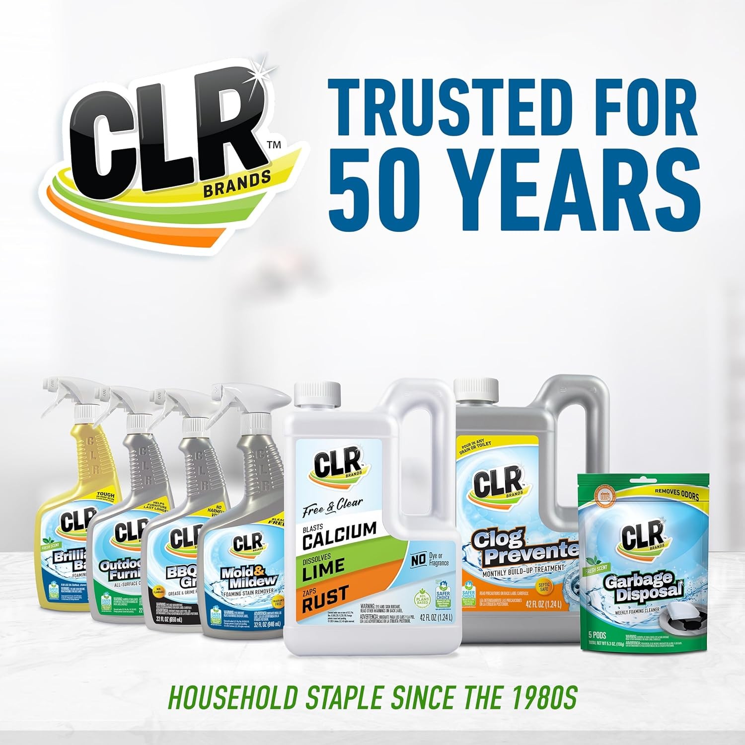 CLR Brands Mold and Mildew Stain Remover, 32 oz. Spray Bottle, Pack of 2, Multi-