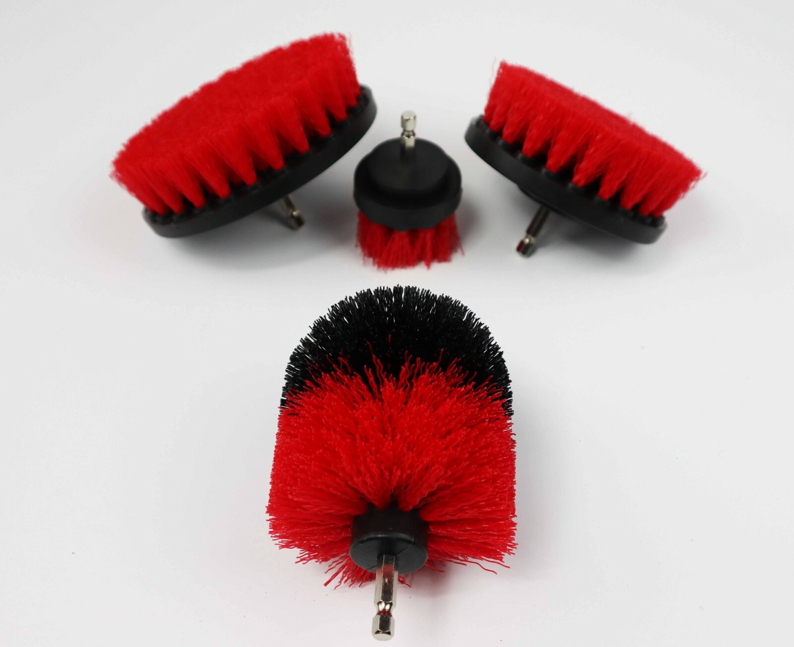 4 Piece drill brush HEAVY DUTY(RED) STIFF NEW from US Based seller