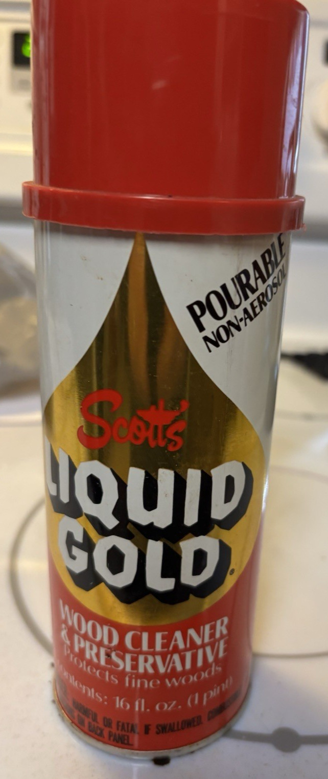Vintage Scott’s Liquid Gold Wood Cleaner Pourable Non-Aerosol 16 fl oz