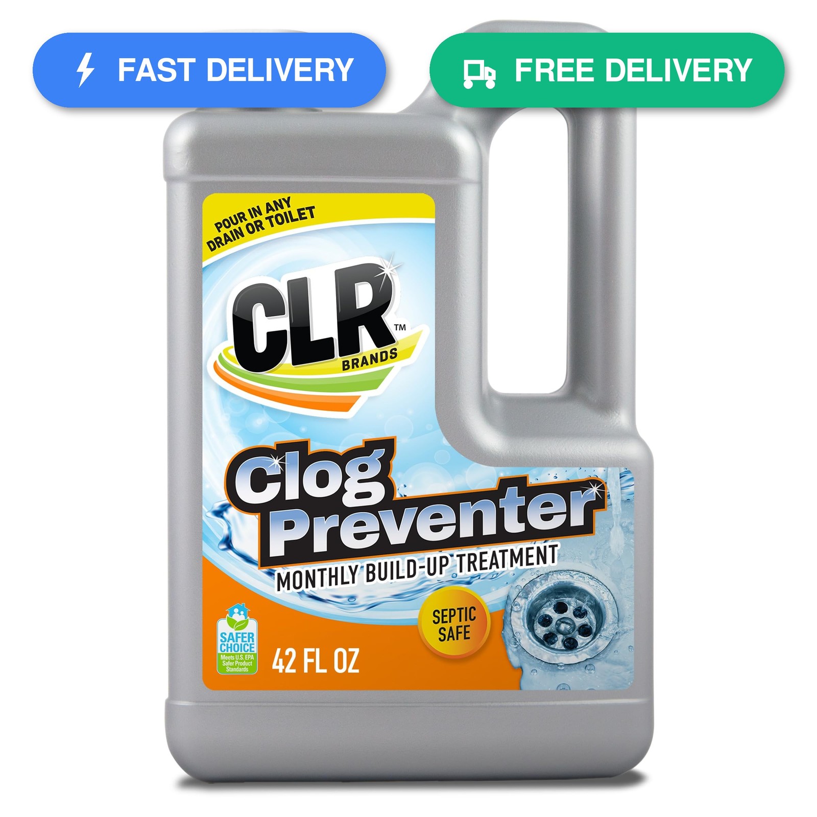 CLR Clear Pipes & Drains Clog Remover and Cleaner, For Shower, Sink, Toilet,…