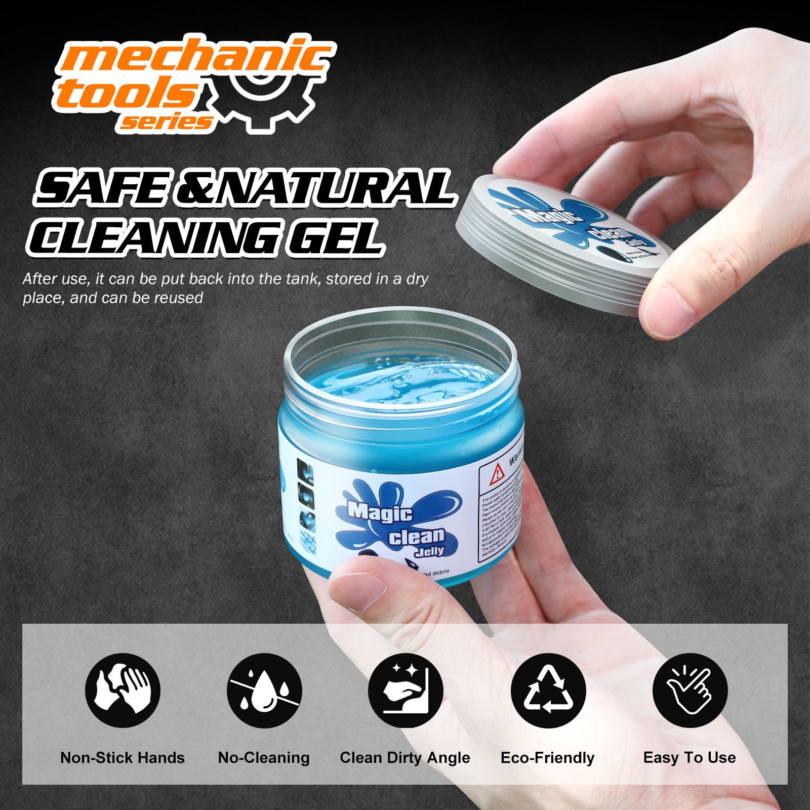 2 Piece Cleaning Gel Jelly Multi Purpose Detailing Tool Dust Home Car Keyboard