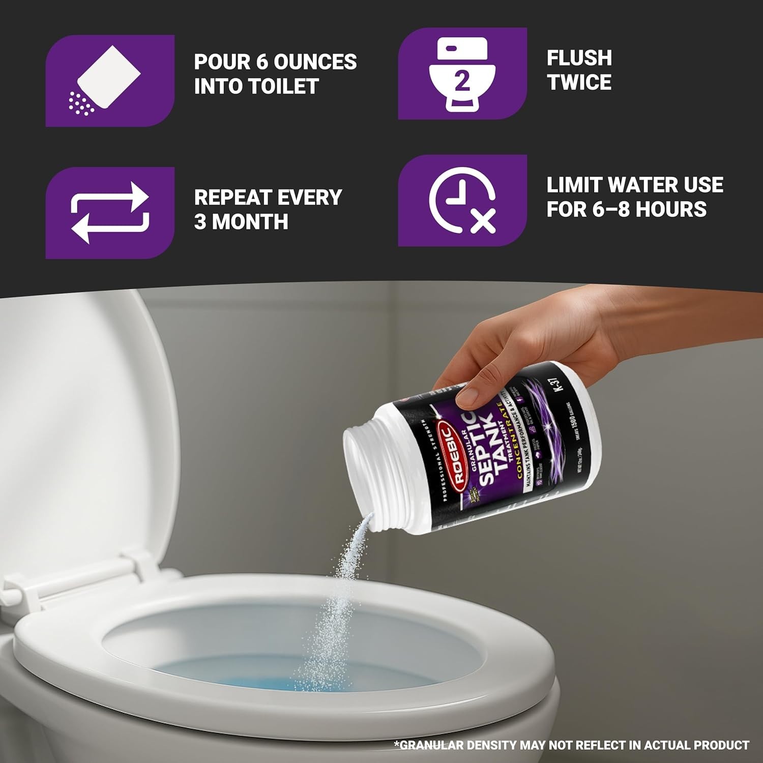 K-37 Granular Septic Tank Treatment, 12 oz for Clog Prevention & Odor Control