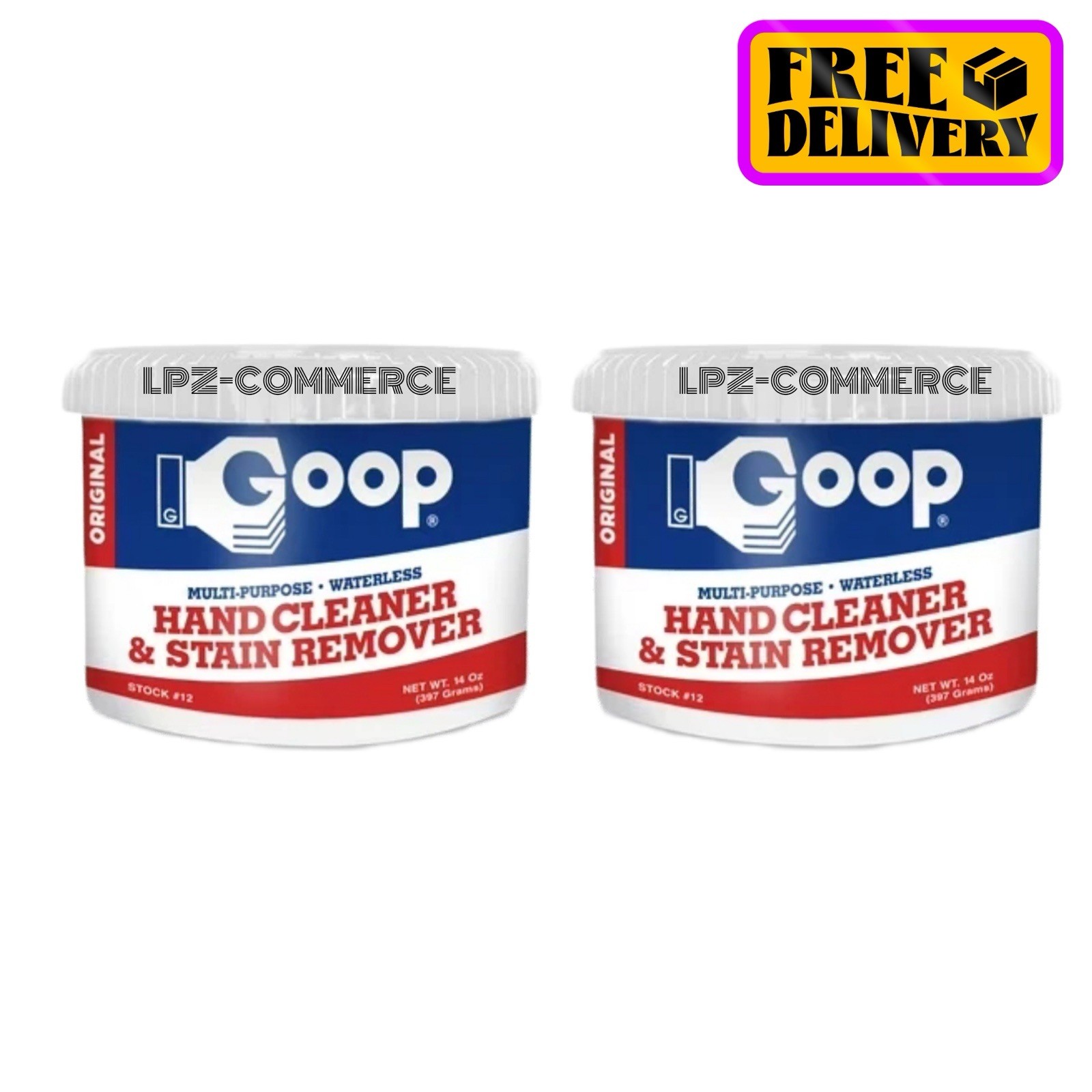 2-Pack GOOP 14 Oz Biodegradable Hand Cleaner – Non-Toxic, Lanolin, Spot-Out