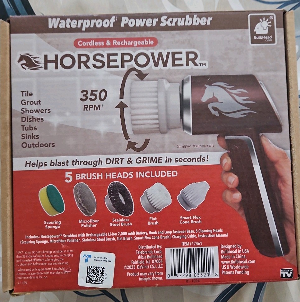 Ruby Horsepower Cordless Rechargeable Handheld Portable Power Scrubber OPEN BOX