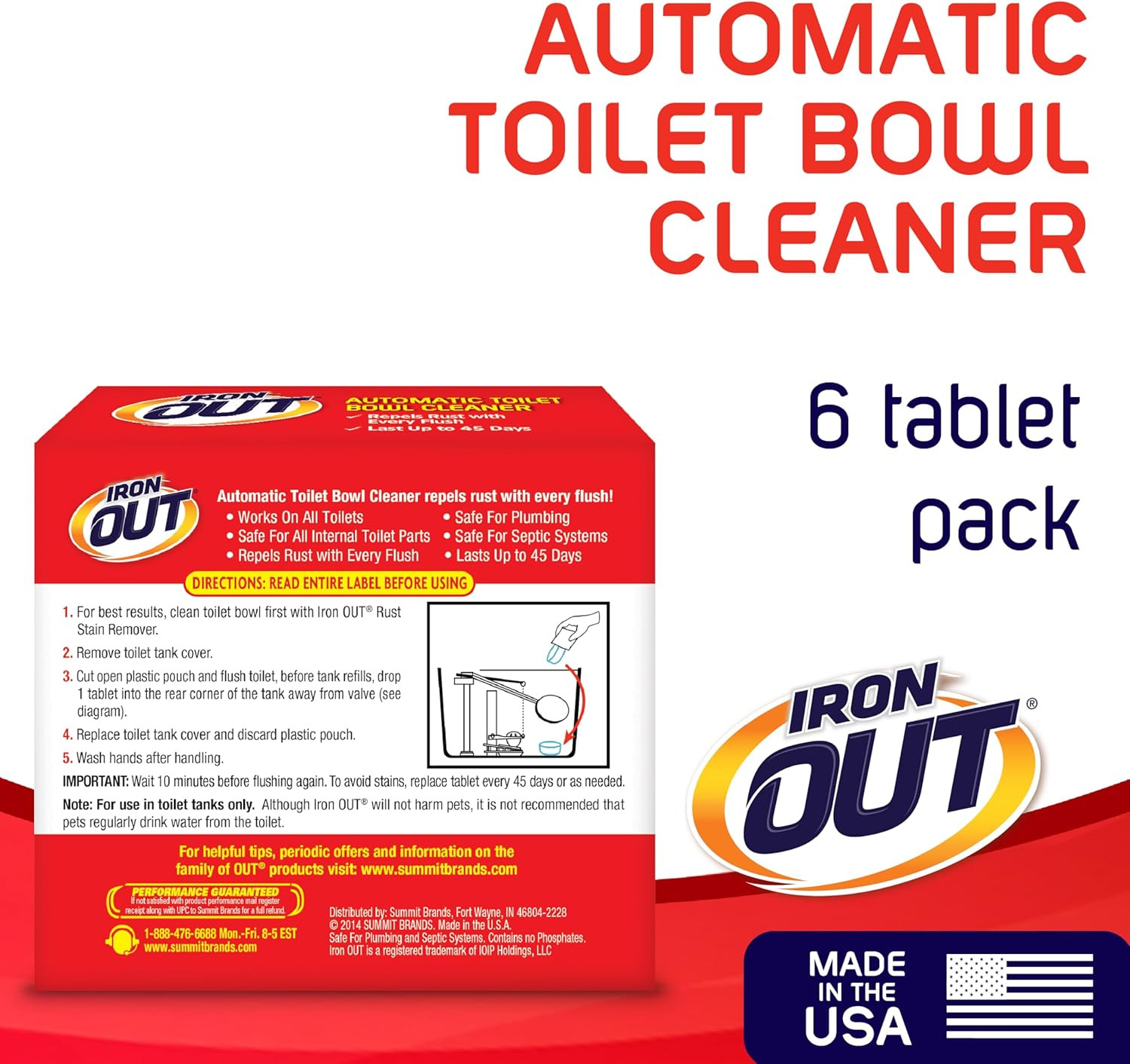 Iron OUT Automatic Toilet Bowl Cleaner Tablets, Helps Remove and Prevent Rust