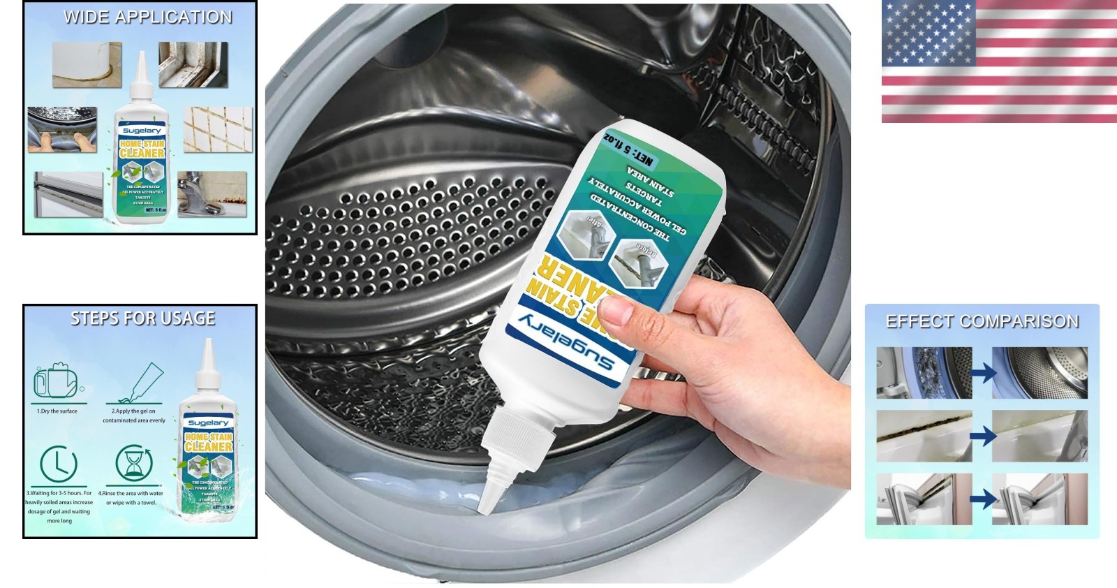 5 fl oz Mold Stain Cleaner Gel for Effortless Home Cleaning & Stain Removal