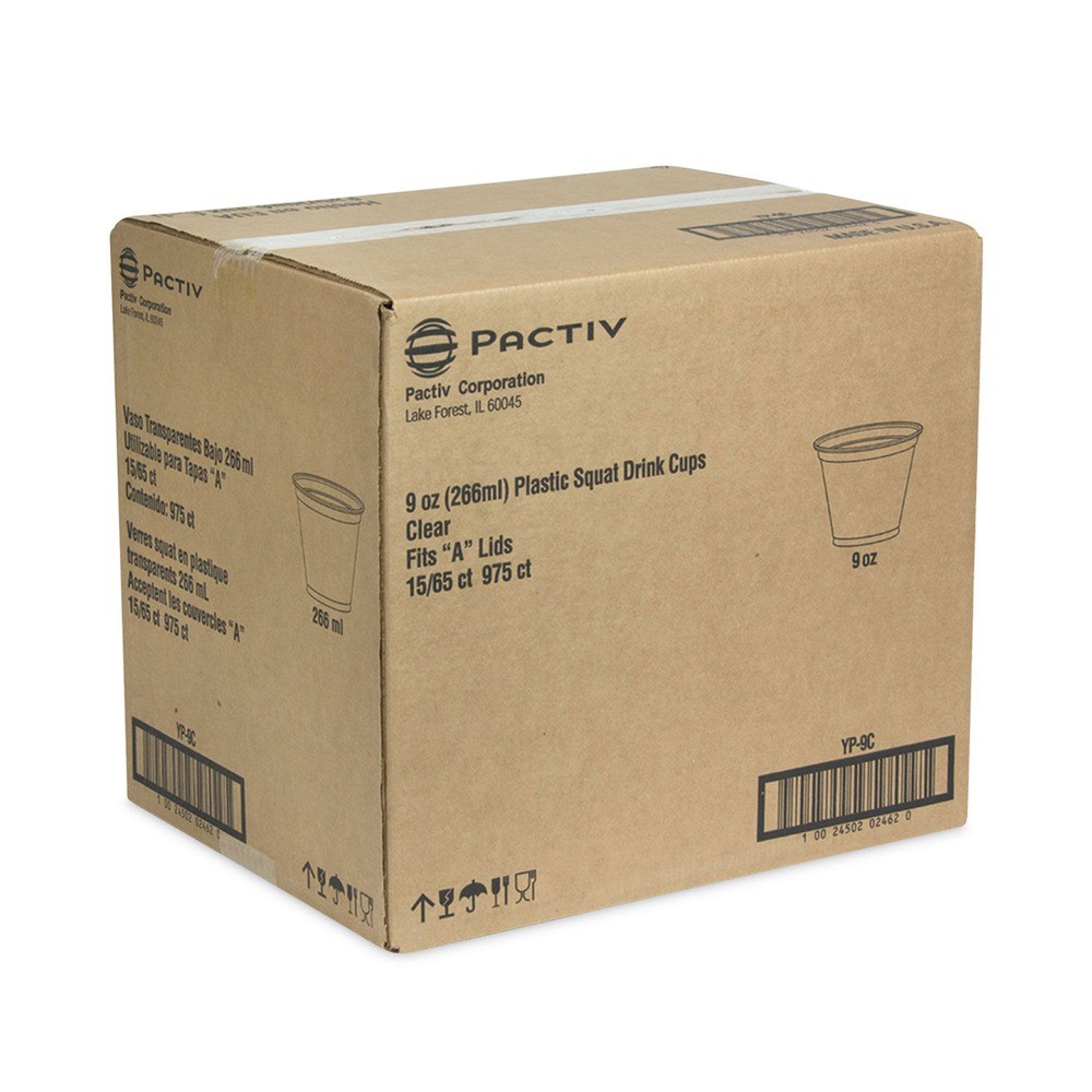 Pactiv Corp. YP9C EarthChoice 9 oz. Recycled Cold Cups – Clear (975/Carton) New