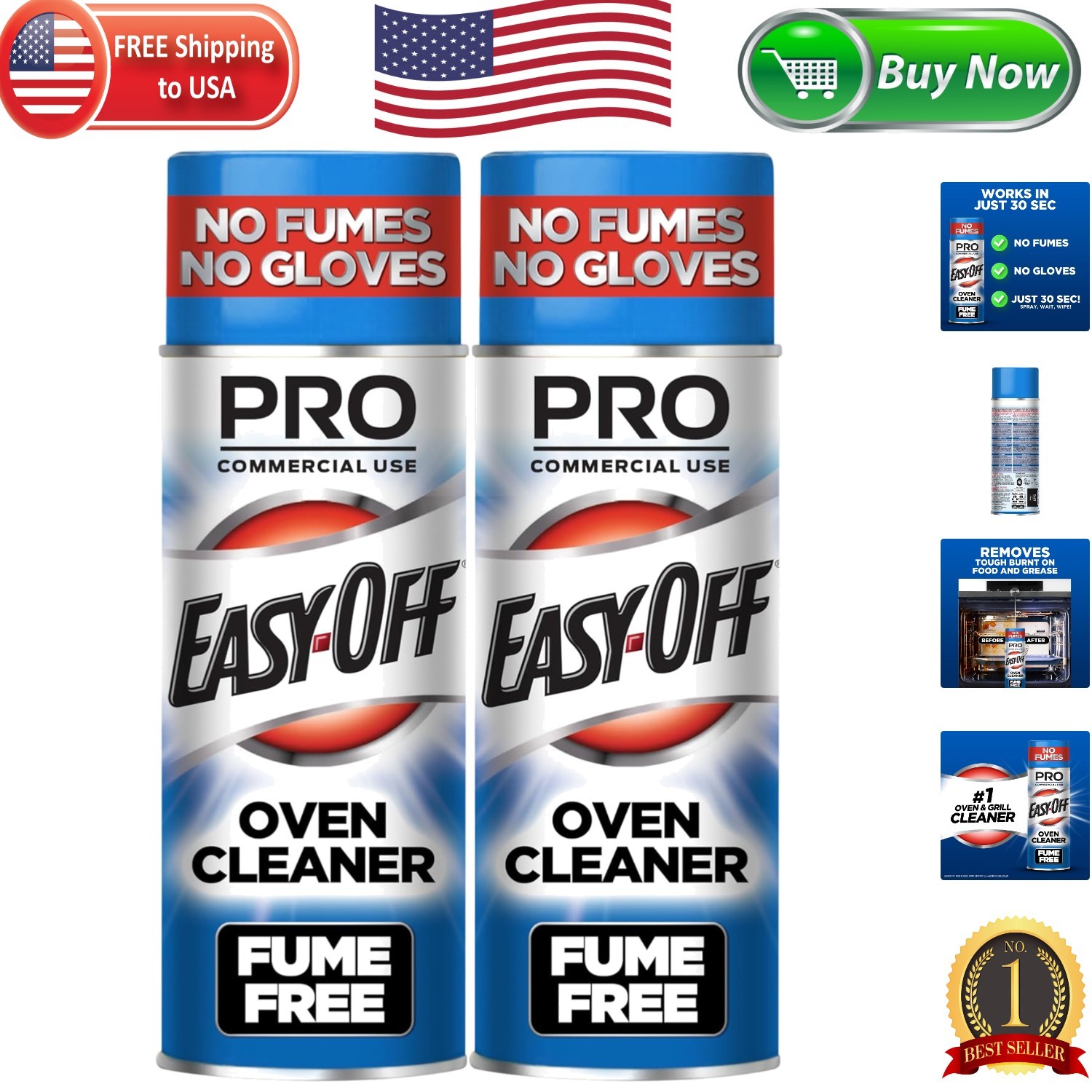 Fume-Free EASY-OFF Pro Oven Cleaner – 2 Pack, 24 oz Each, Kosher Certified
