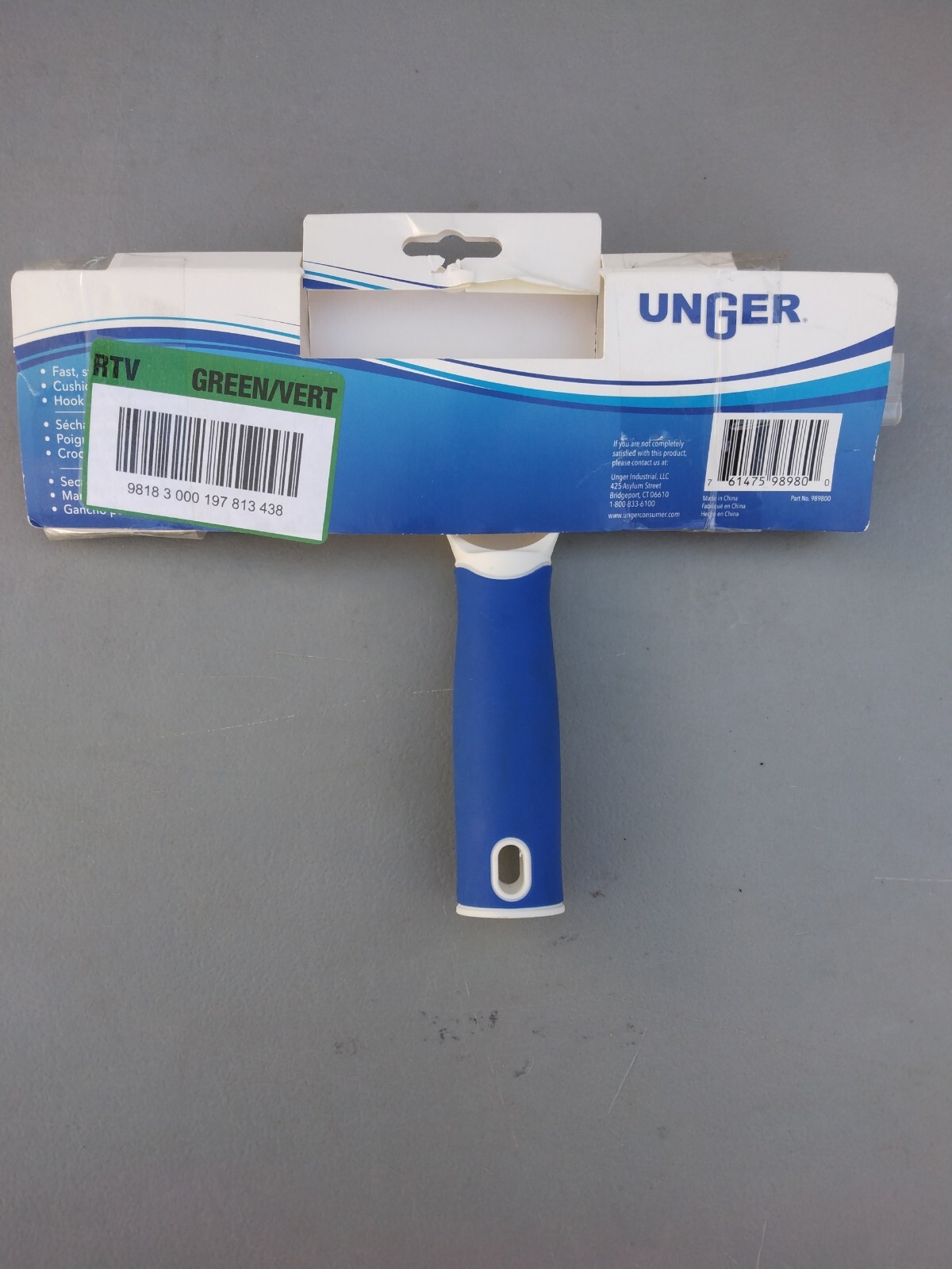 Unger Shower Squeegee Bonus Hang Hook Clean Shower Doors and Mirrors