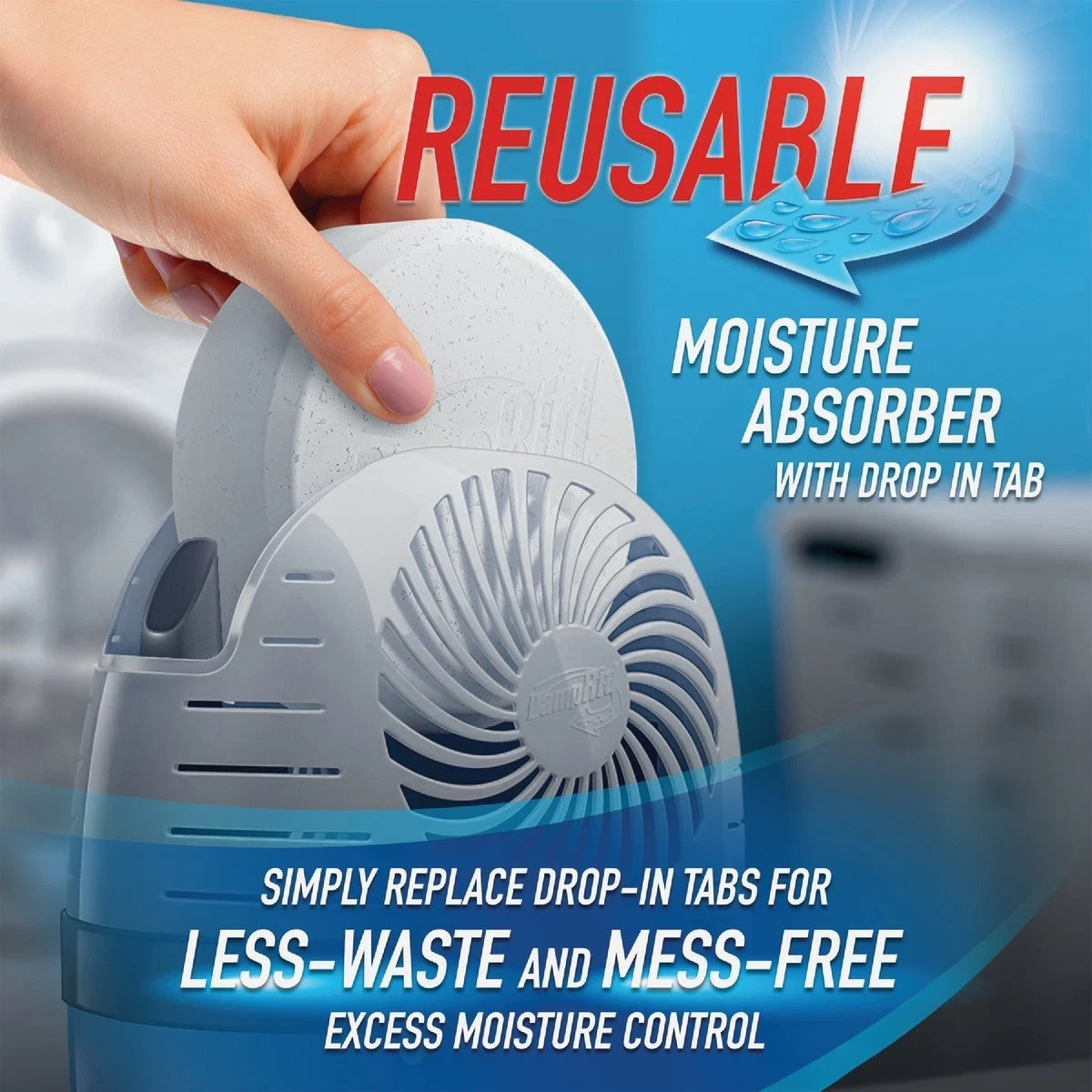 DampRid Reusable Moisture Absorber Only does not have tablets