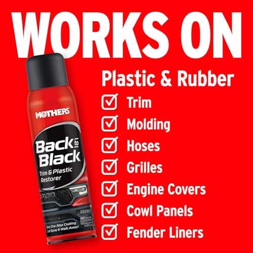 Mothers Back-to-Black Trim & Plastic Restorer Aerosol 10 oz – Car Exterior Care
