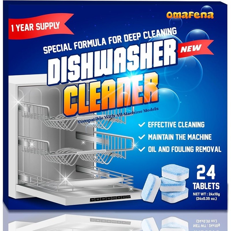 Dishwasher Cleaner Tablets Hard Water Limescale Odor Removal 1 Year Supply New