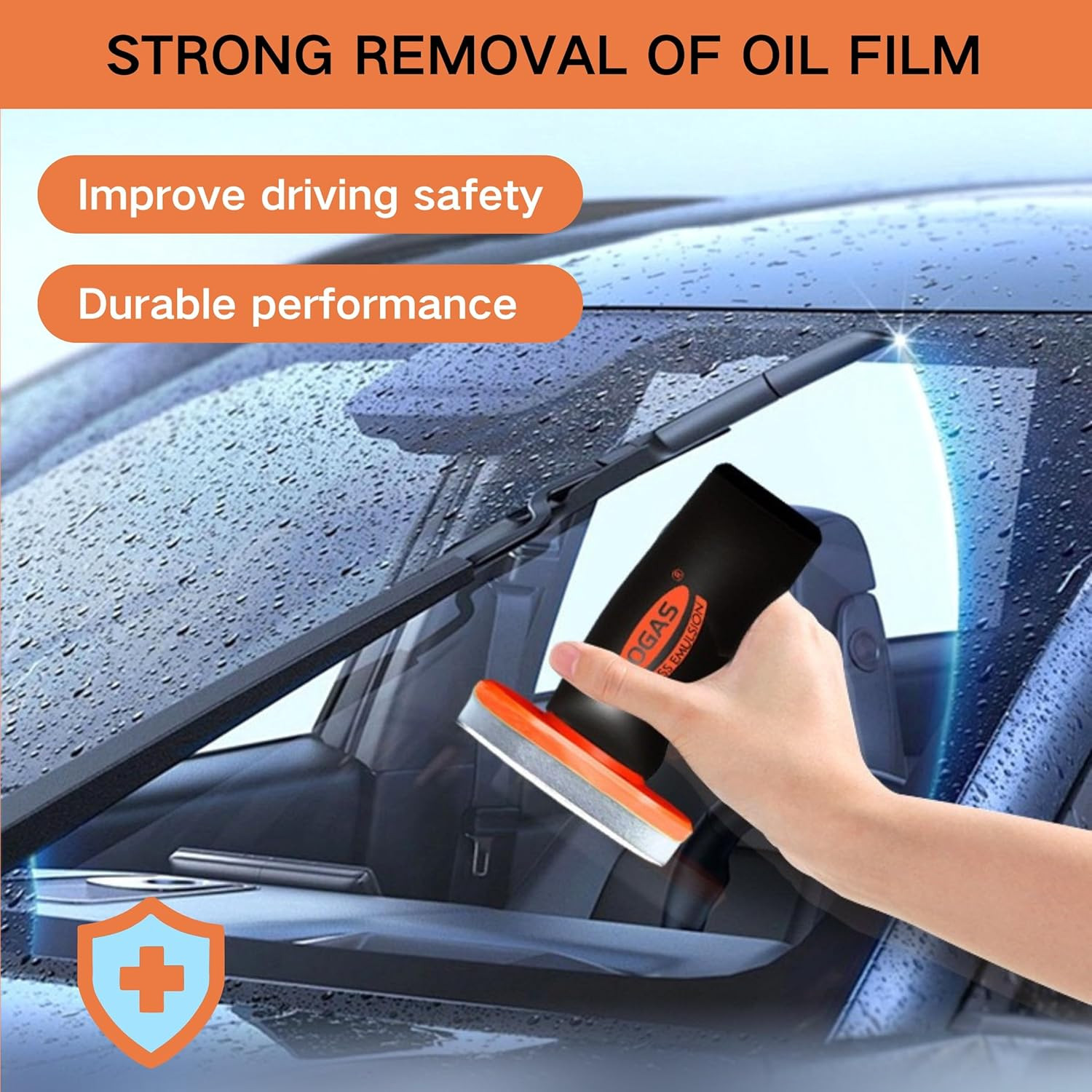 2 Pcs Glass Oil Film Remover Car Roll-On Glass Compound Cleaning Board Improve