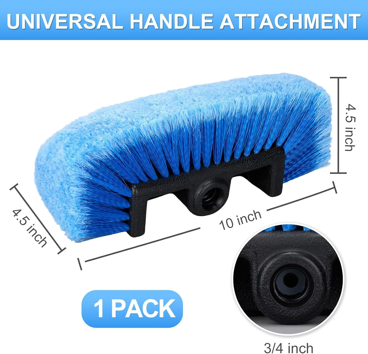1 Pcs Car Wash Brush Head with Soft Detailing Bristle Flow Thru Car Cleaning Bru