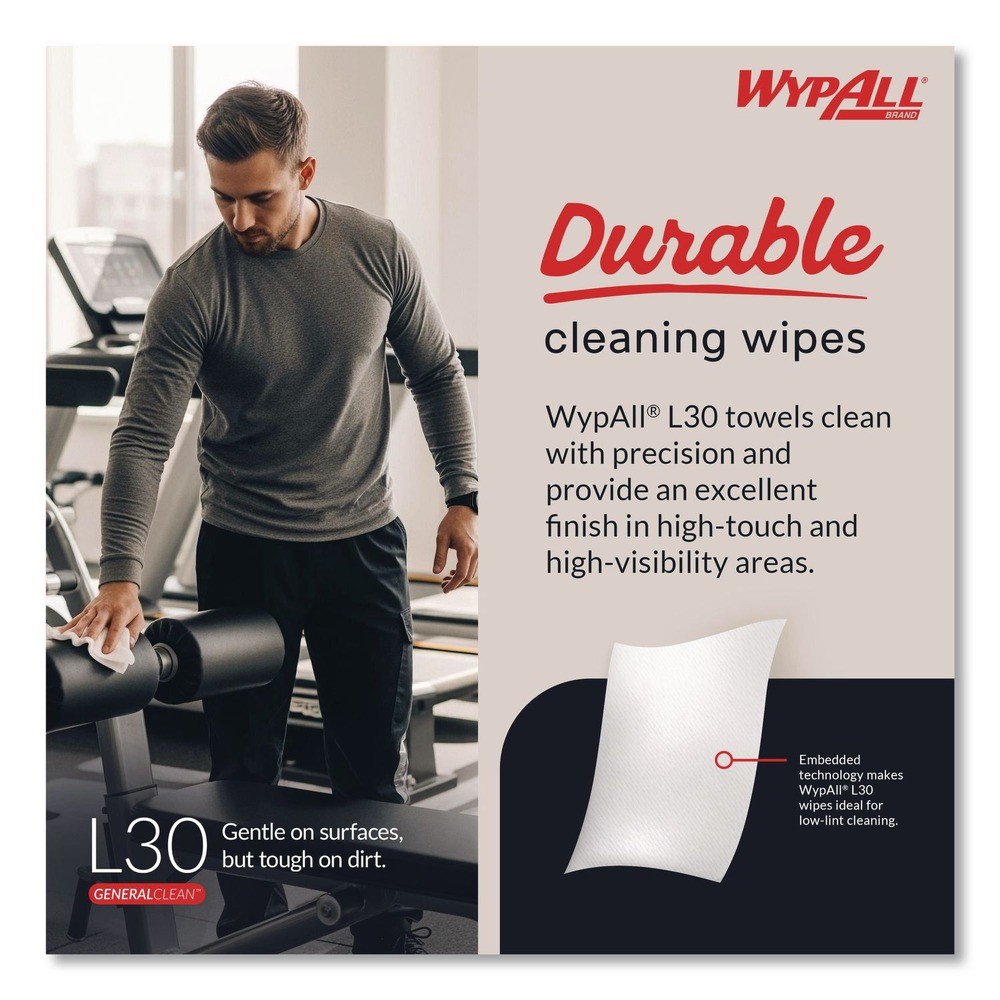 WypAll 05800 L30 POP-UP Box 16.4″ x 9.8″ Towels – White (100/BX, 8 BX/CT) New
