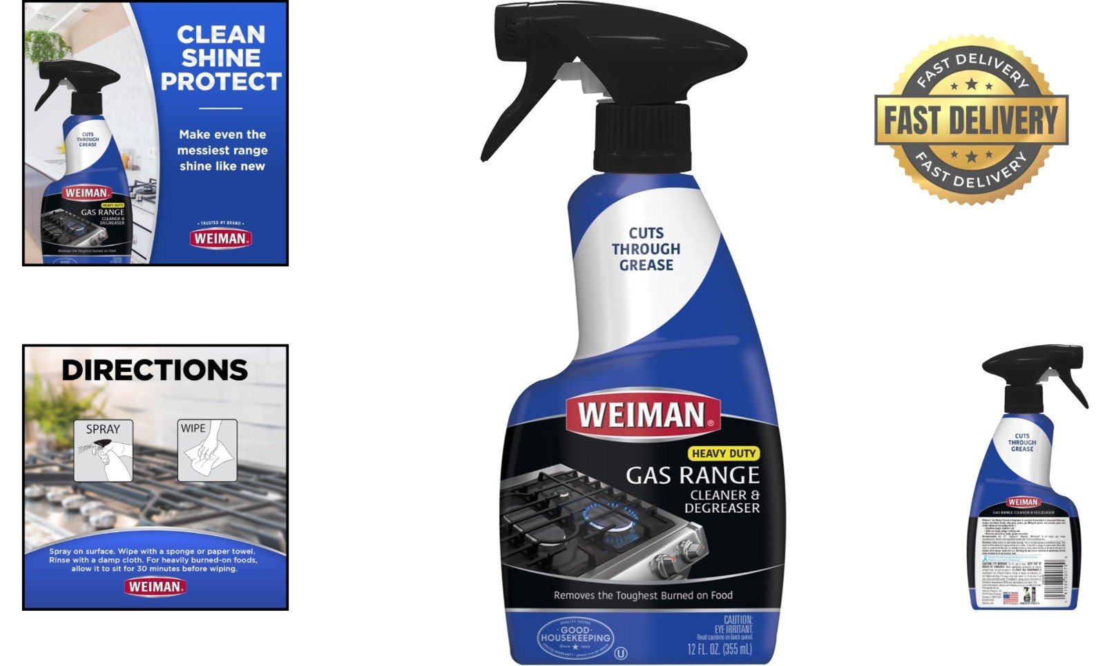 Powerful Degreaser for Gas Ranges – Streak-Free Spray, 12 oz, Natural Formula