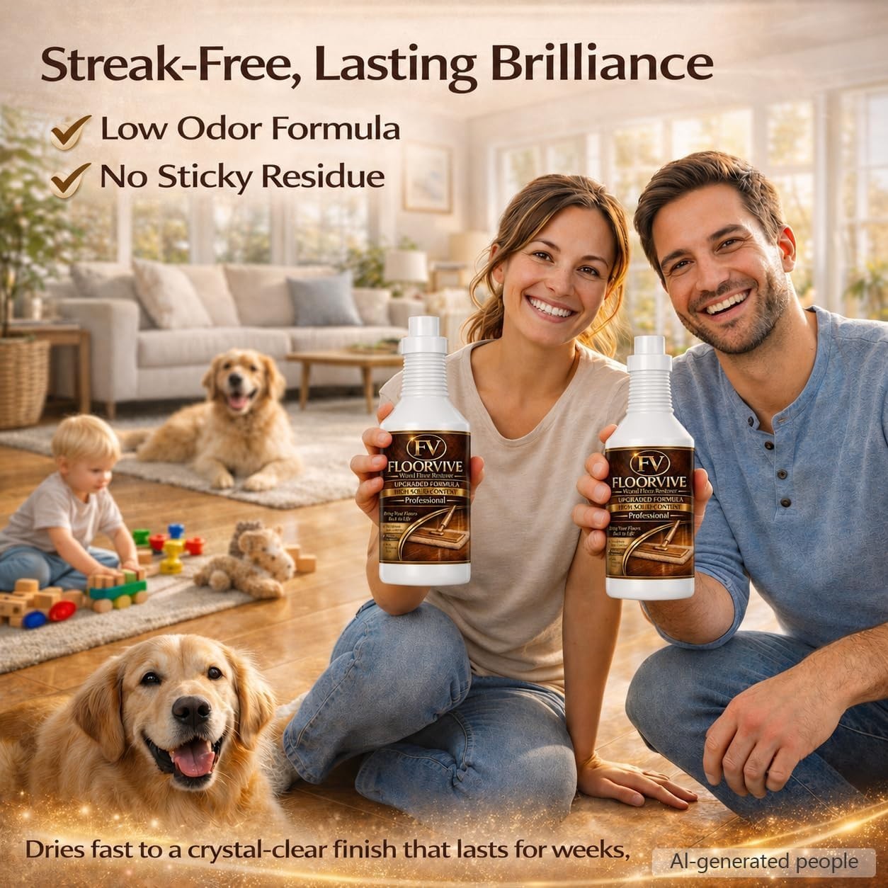 Wood Floor Restorer & Polish for Hardwood Floors, High Solid Floor Shine Rest…