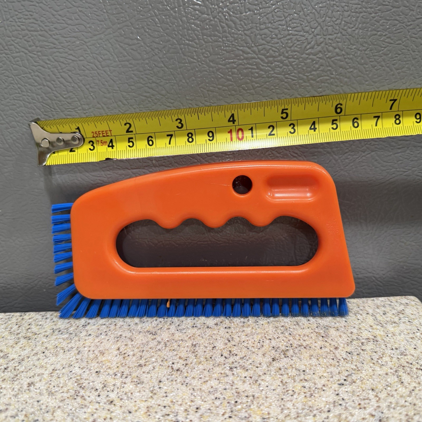 Ergonomic Orange Blue Grout Brush For Easy Cleaning In Kitchen And Bathroom EUC!