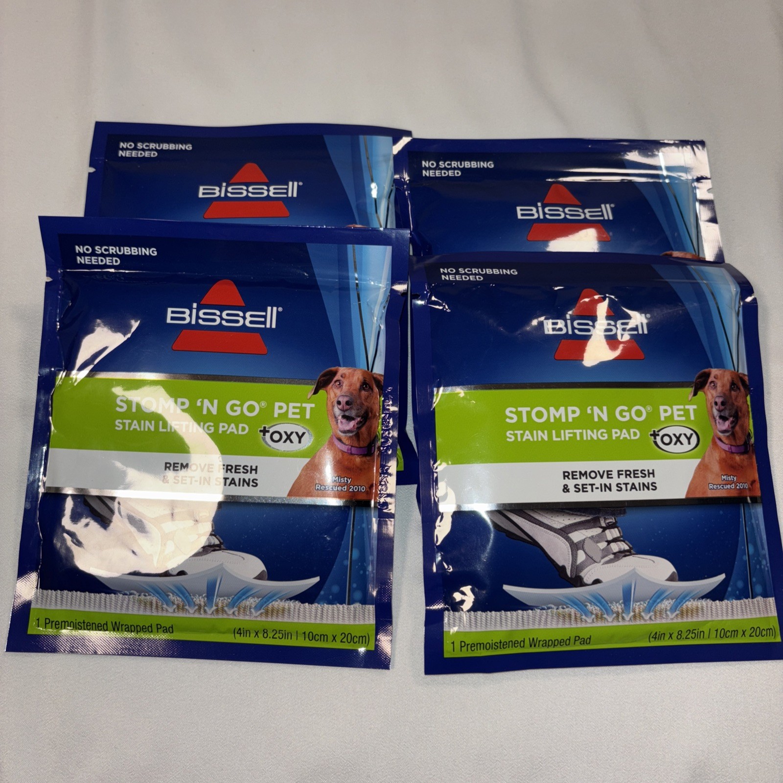 Lot of 4 New Bissell Stomp-N-Go Pet Stain Lifting Pads + Oxy New