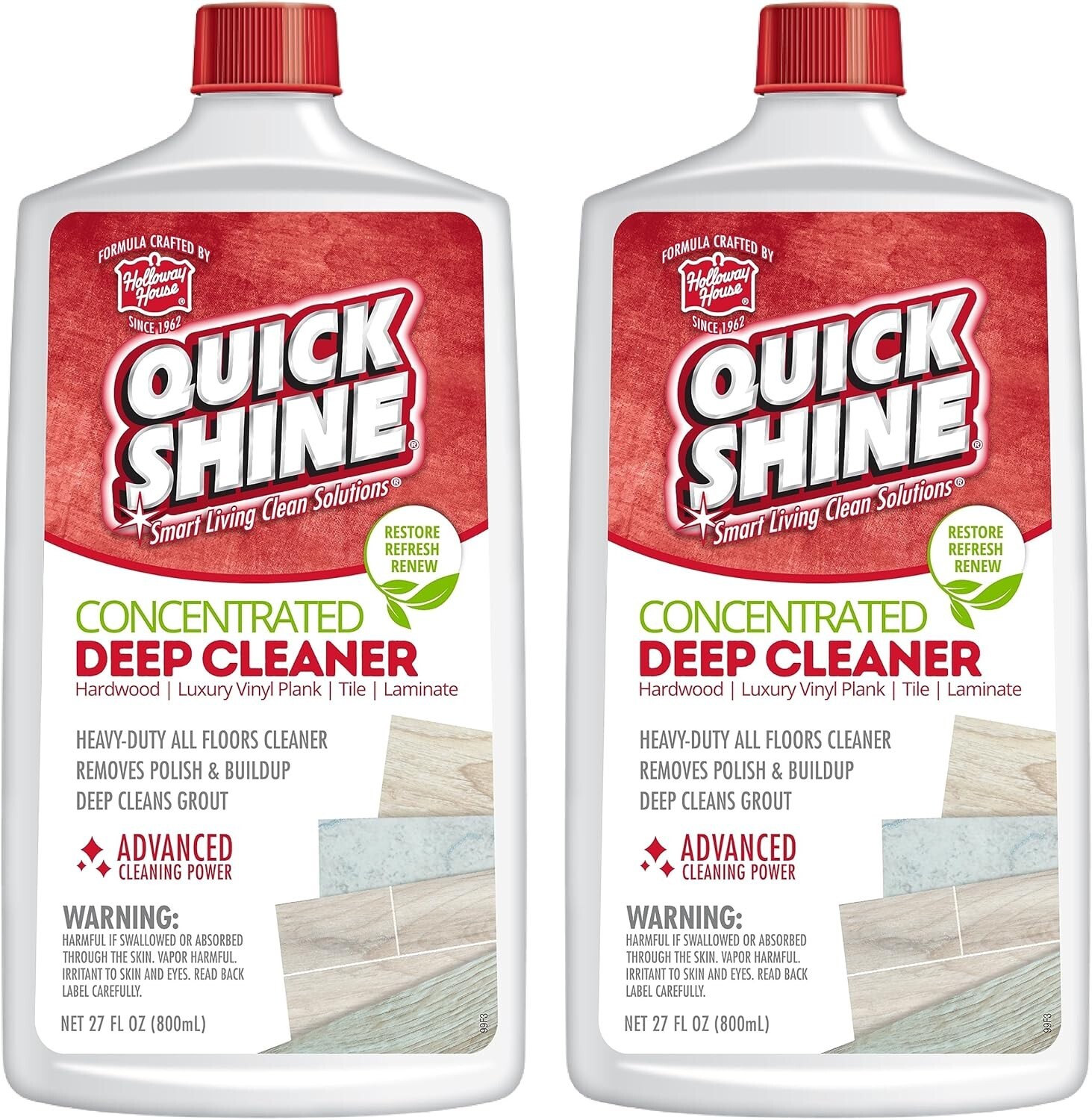 Quick Shine Multi Surface Deep Floor Cleaner and Wax Remover 27Oz, 2Pk