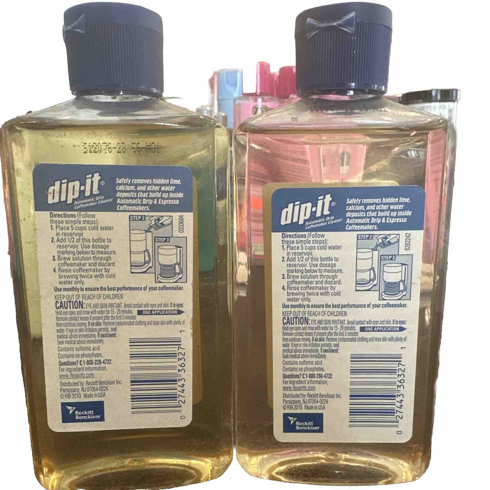 Lot x 2 Dip-it Coffeemaker Cleaner Liquid 7 Fl Oz NEW DISCONTINUED Ships OutFAST