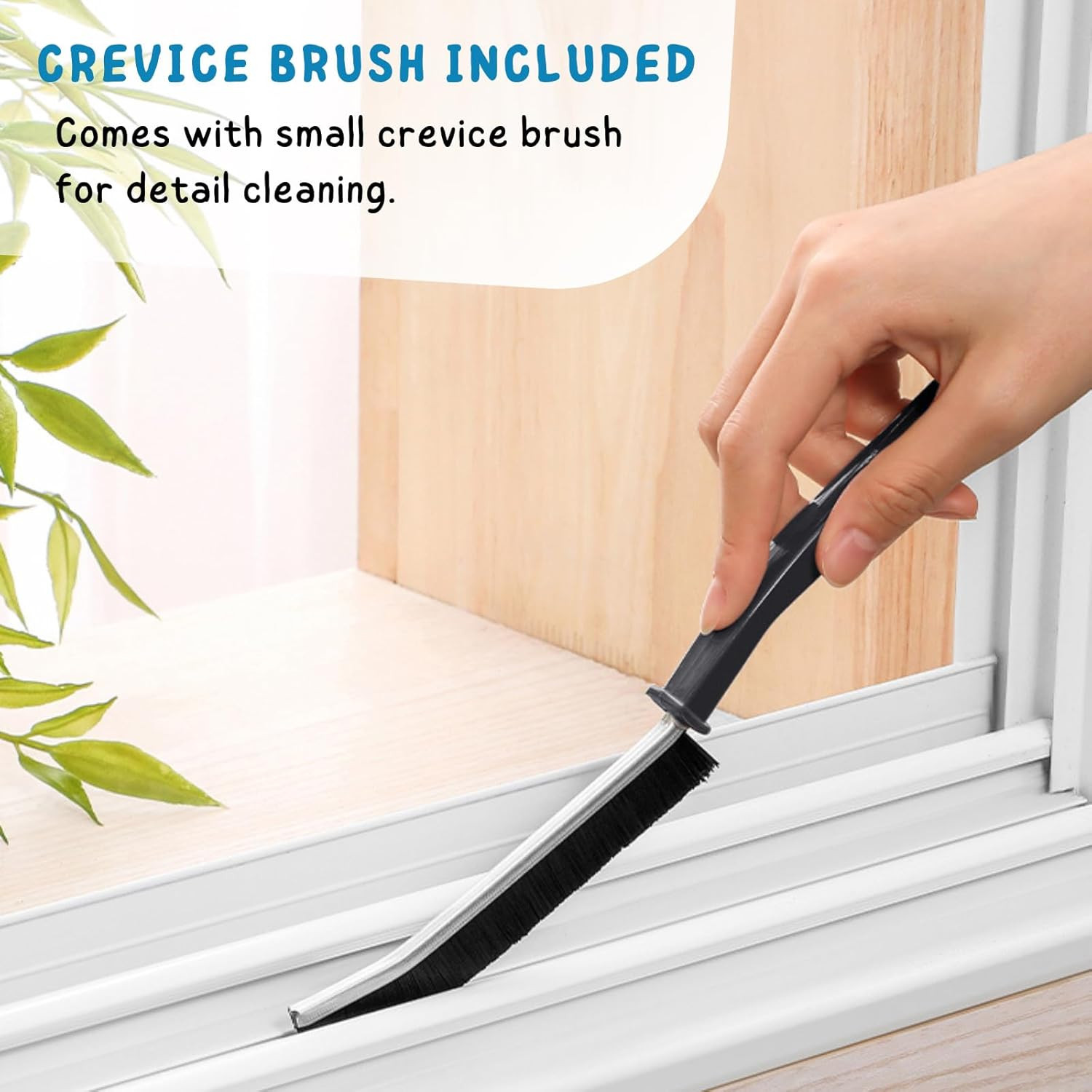 Deck Brush with Long Handle, Floor Scrub Broom for Shower, 50” Outdoor Scrubber