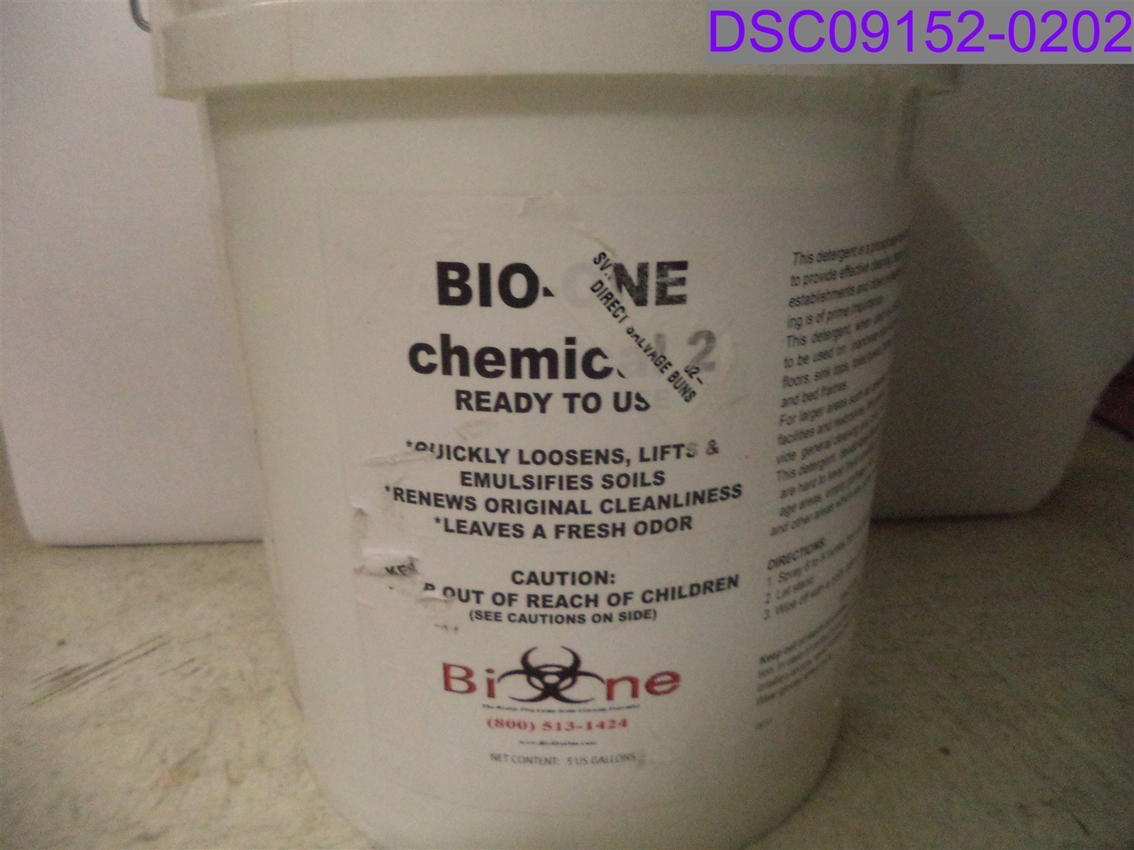 5 Gallon Bucket Bio One Chemical 2 Ready to Use Cleaner