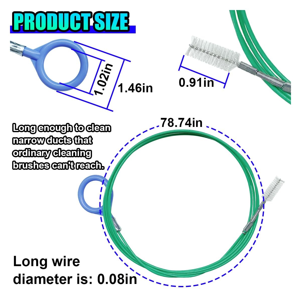 Auto Sunroof Drain Cleaning Tool, 78 Inch Long Pipe Cleaners & Flexible Drain…