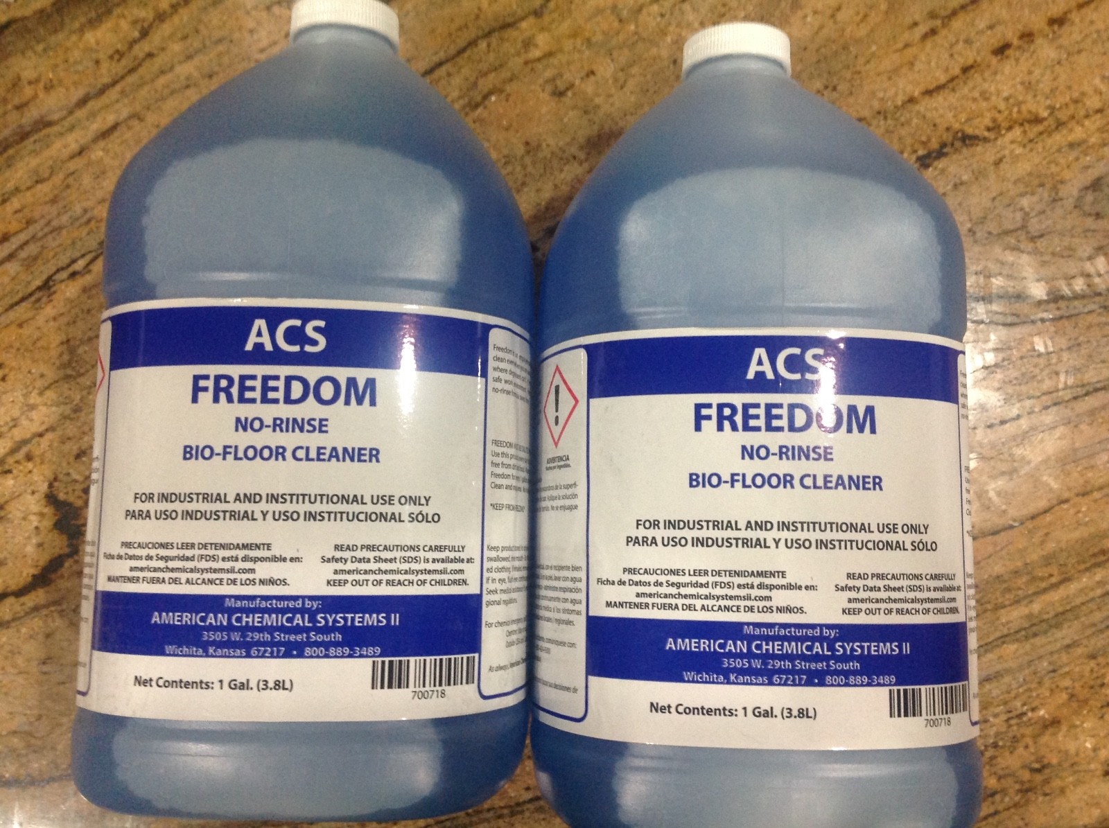 2 gallons freedom Industrial concentrate acs no rinse bio floor cleaner