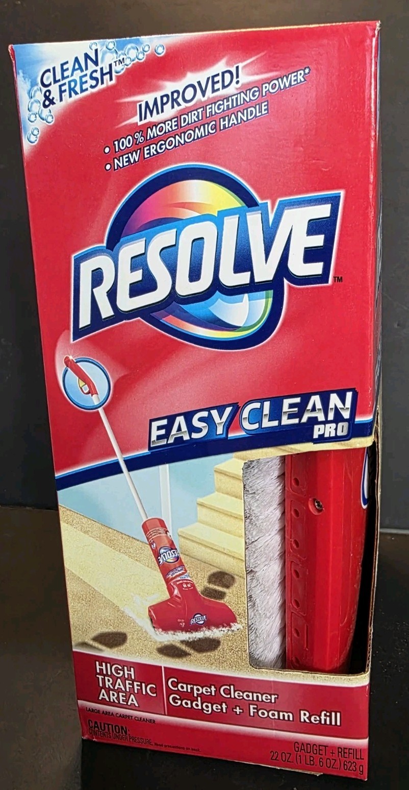 Resolve Easy Clean Pro Carpet Cleaner Gadget Brush & High Traffic Foam Spray